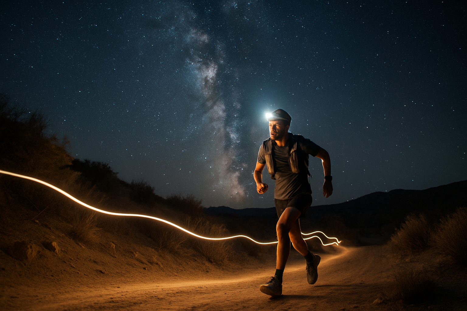 Ultramaratonista corriendo en una carrera de 100 millas