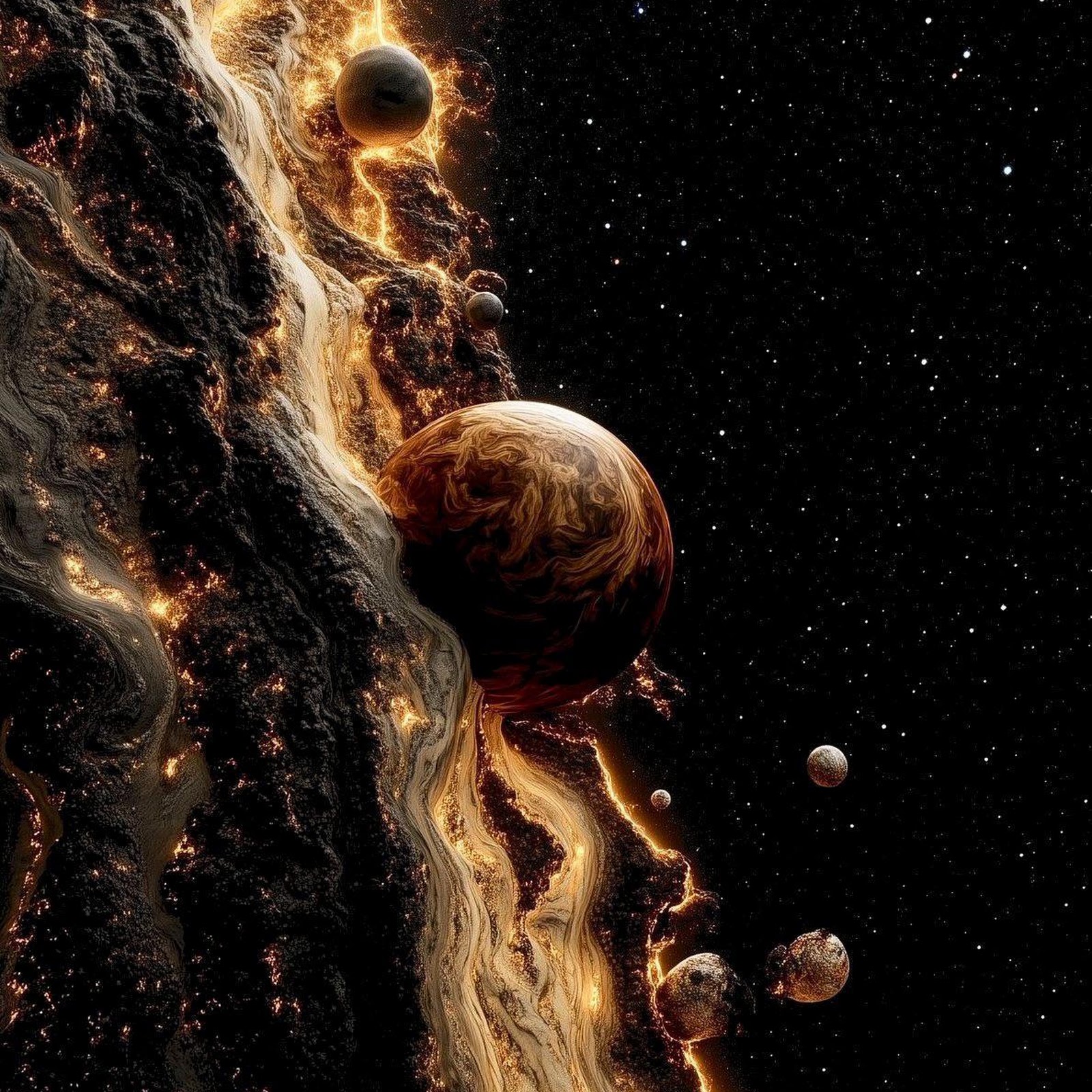 Download Cosmic Lava River in Space Full HD iPhone