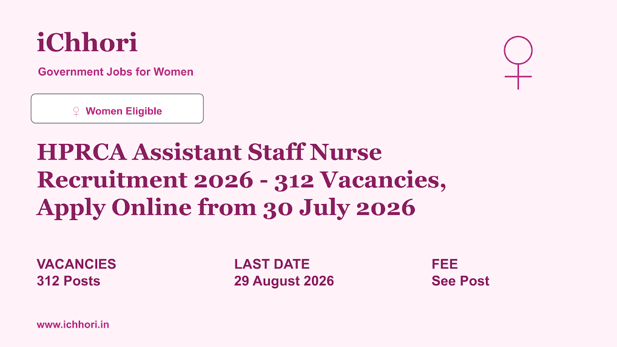 HPRCA Assistant Staff Nurse Recruitment 2026 - 312 Vacancies, Apply Online from 30 July 2026 - iChhori