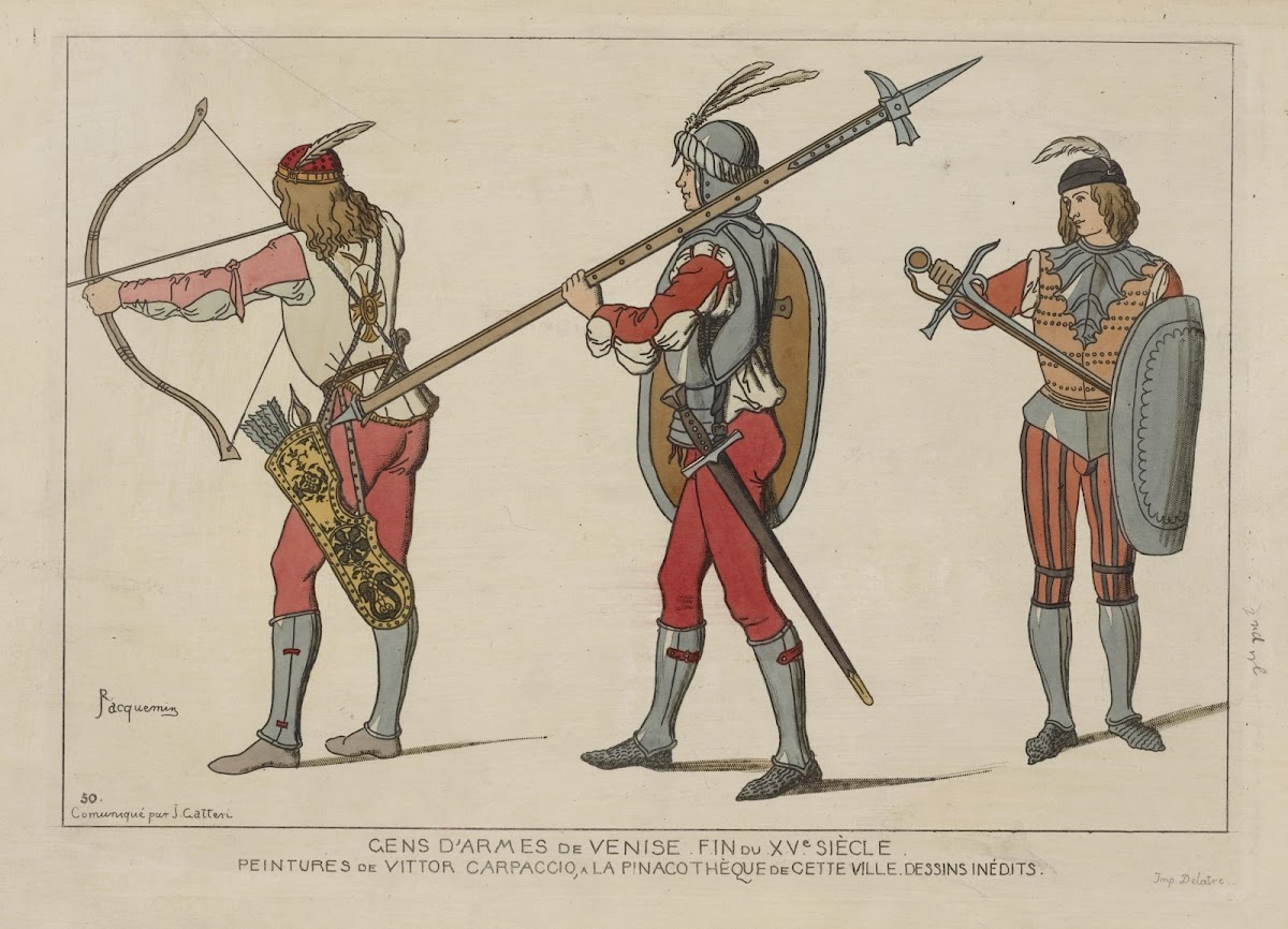 Gens darmes de Venise fin du XVe siecle Pentures de Vittor Carpaccio a la pinaco