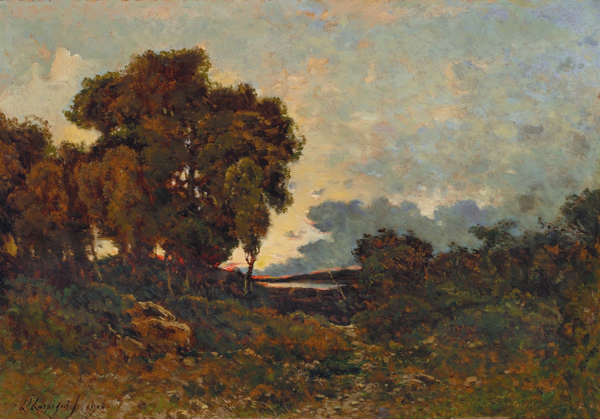 Soleil couchant sur lAllier 1904