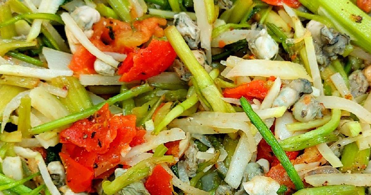 Hà xào su hào, rau cần