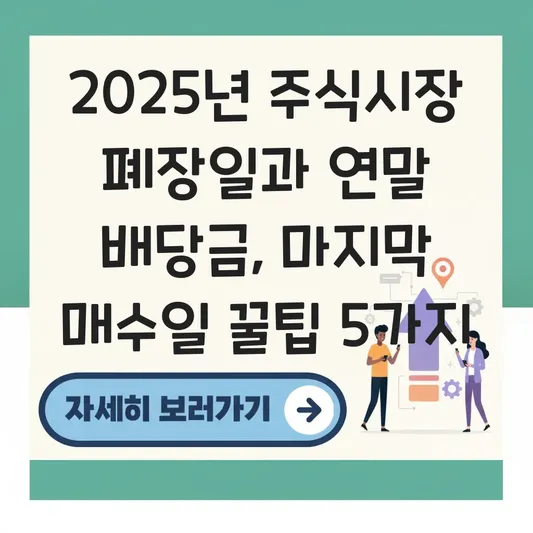 2025년 주식시장 폐장일 및 연말 배당금 수령을 위한 마지막 매수 가능일 안내 대표 이미지