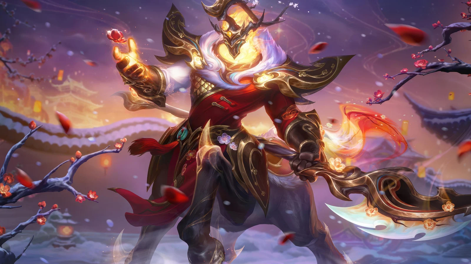 Shan Hai Scrolls Hecarim Warrior - Digital Splash Art 4K Wallpaper (3840x2160)