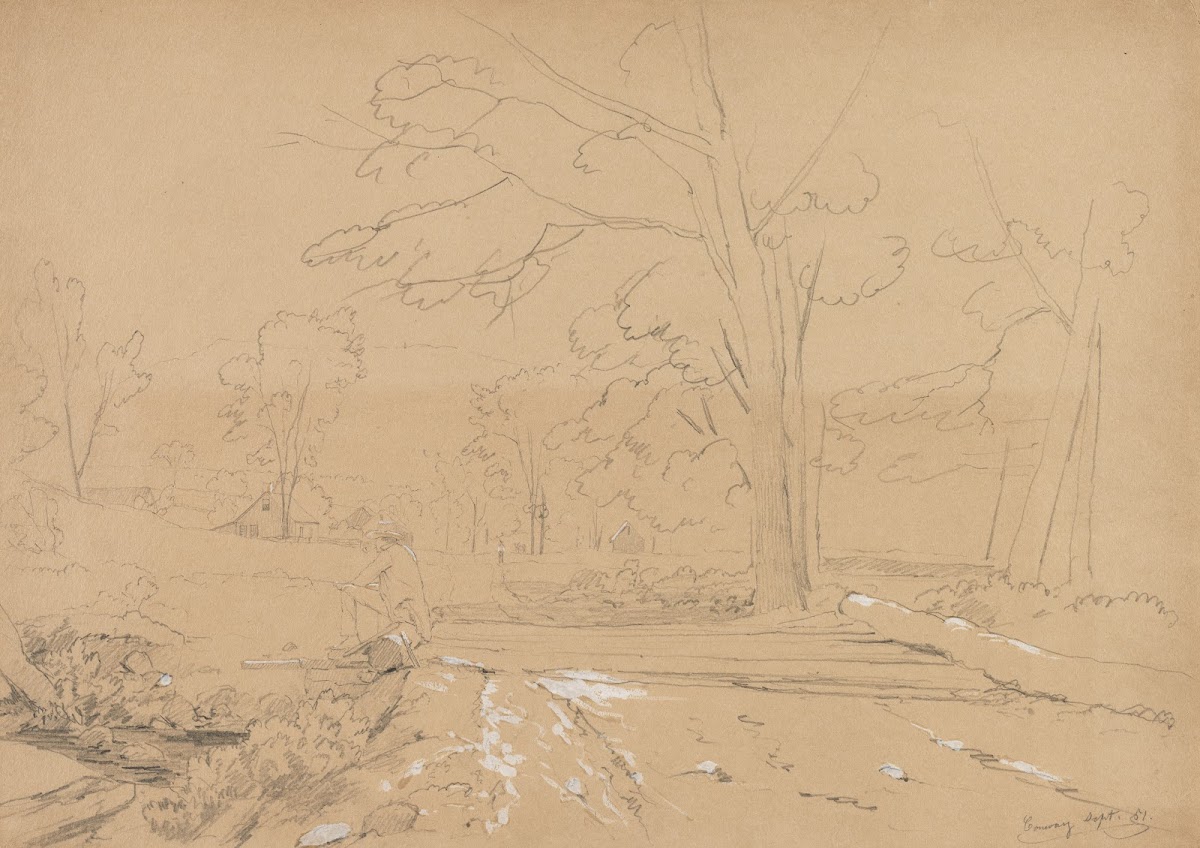 Landscape with Man Fishing Conway New Hampshire 1851