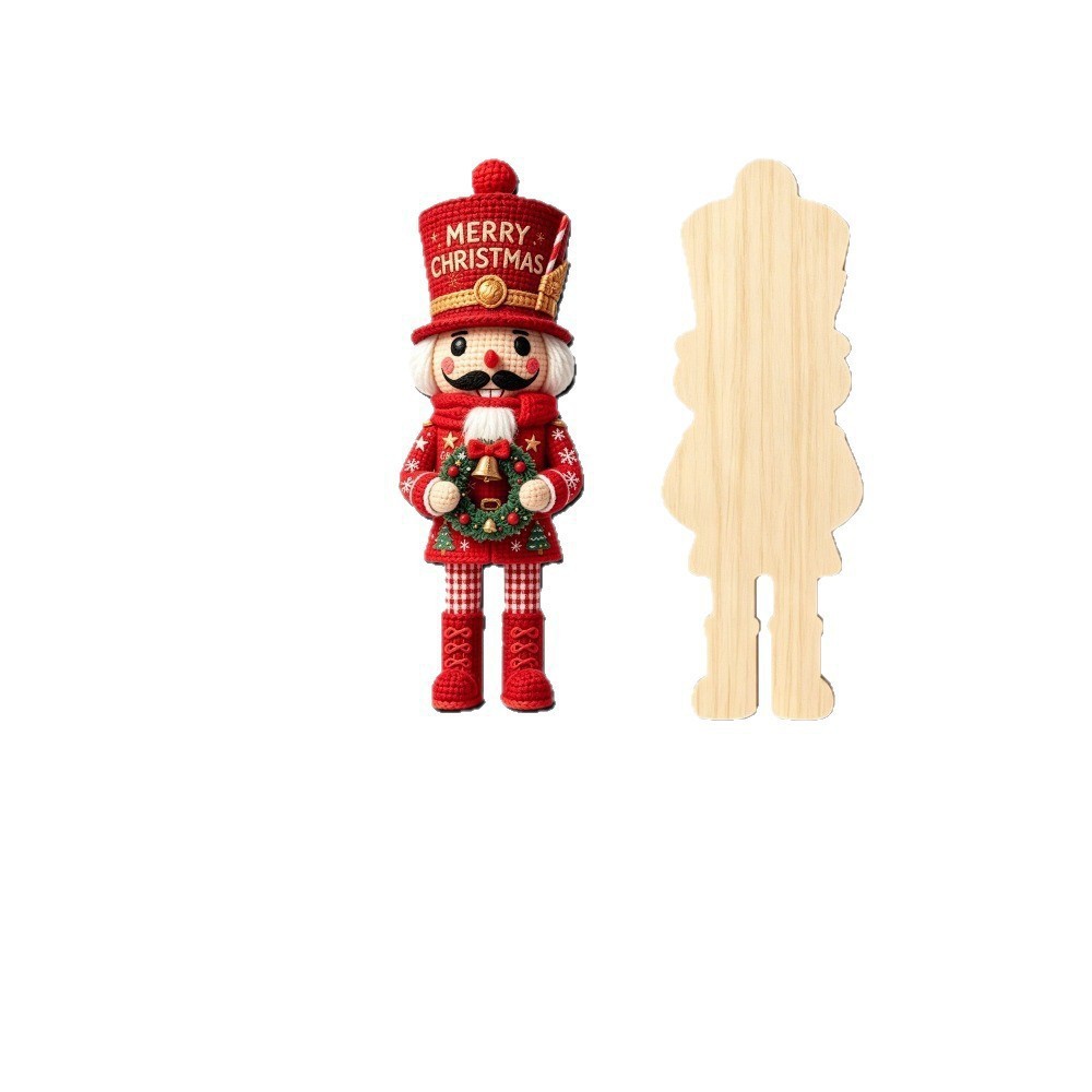 2D Wooden Nutcracker Ornament, 12 cm