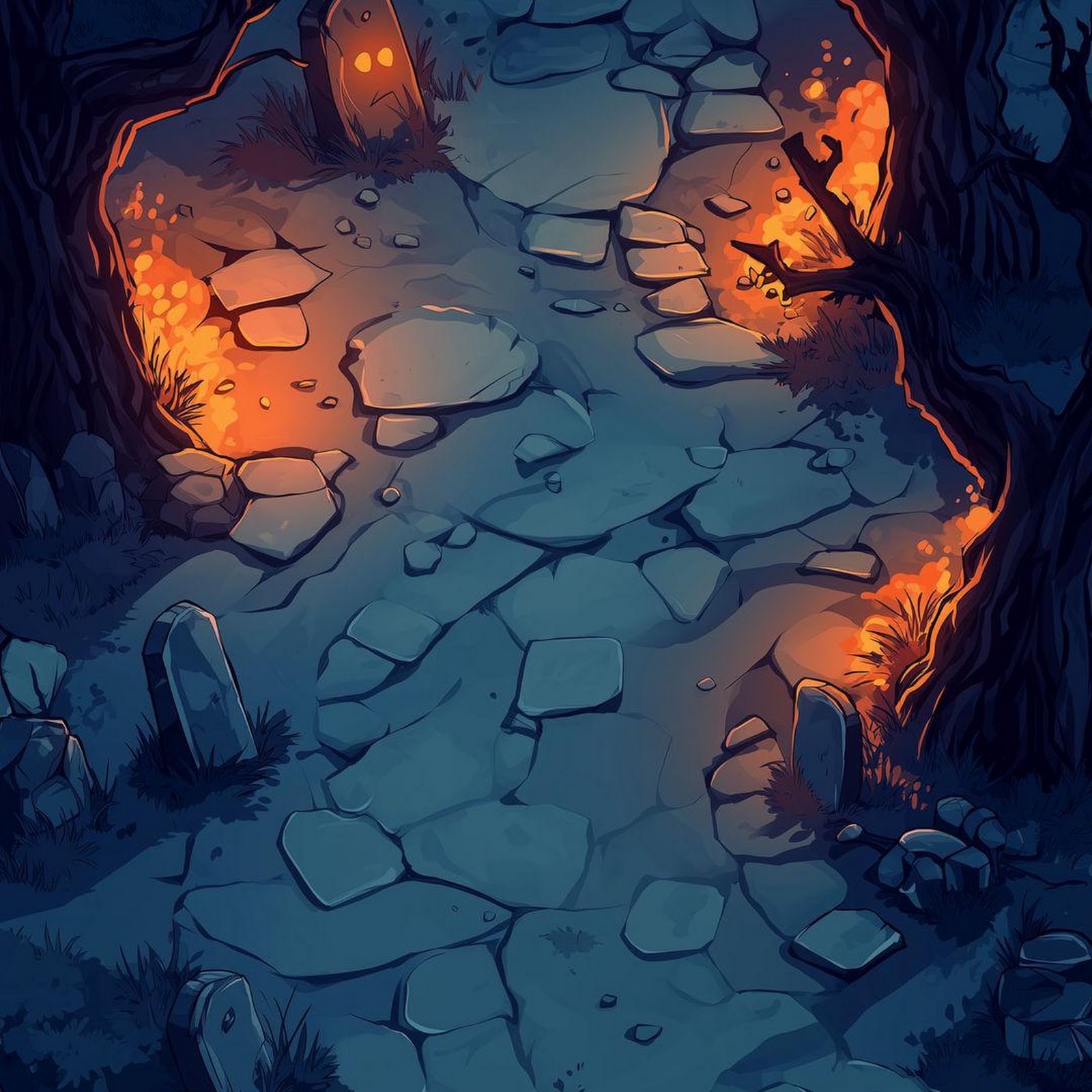 Download Spooky Graveyard Stone Path Full HD iPhone