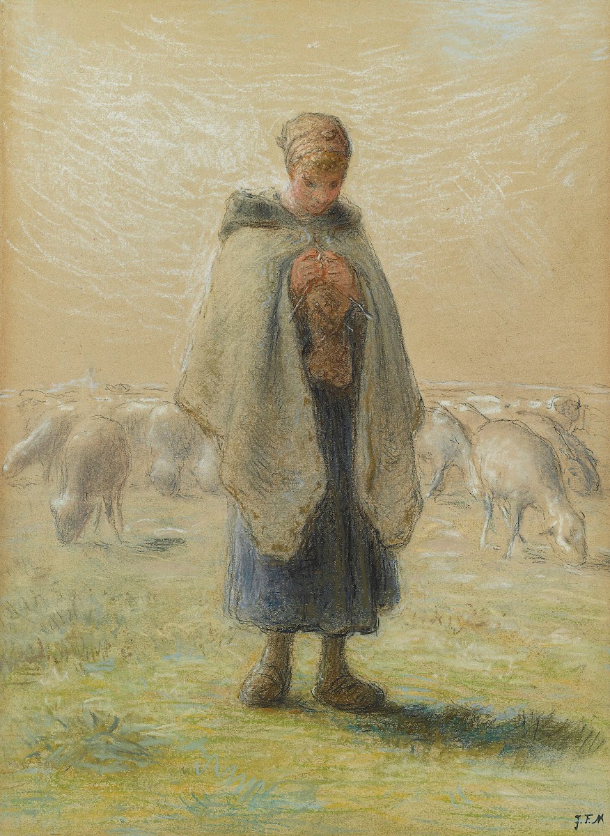Petite bergère tricotant