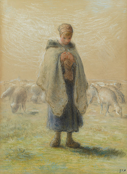Petite bergère tricotant