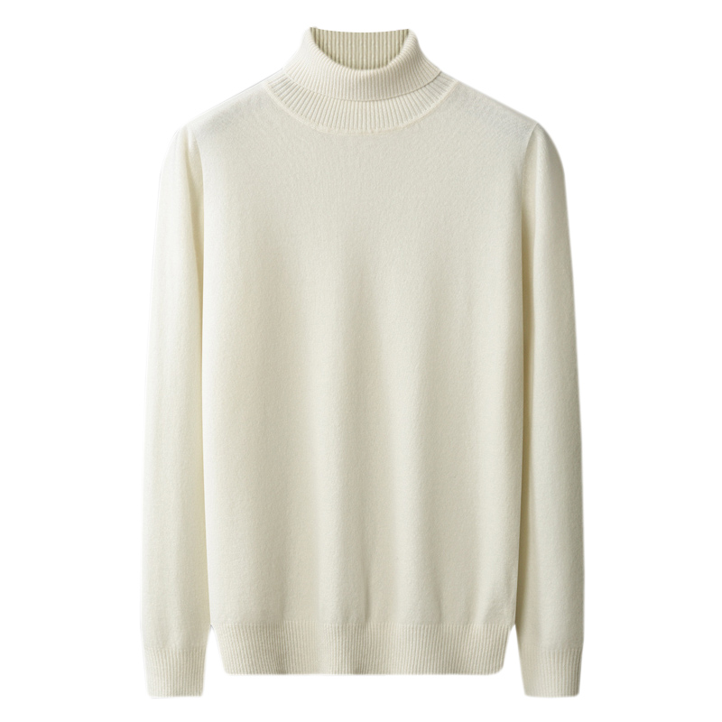 Herren-Rollkragenpullover, einfarbig, langärmelig, Strick