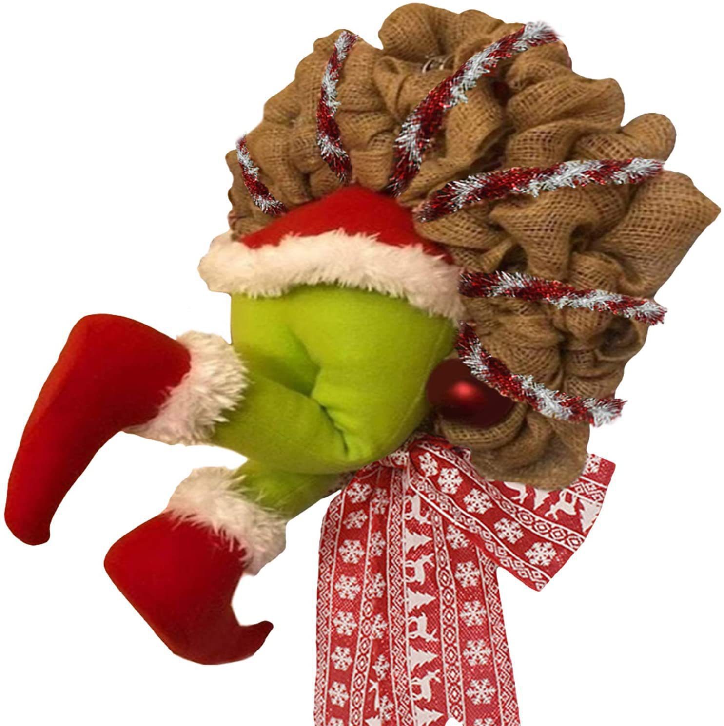 Christmas wreath with elf legs