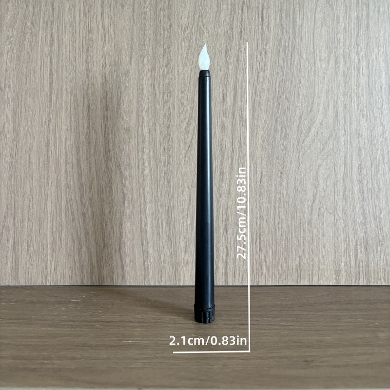 LED taper candle, cylindrical, black