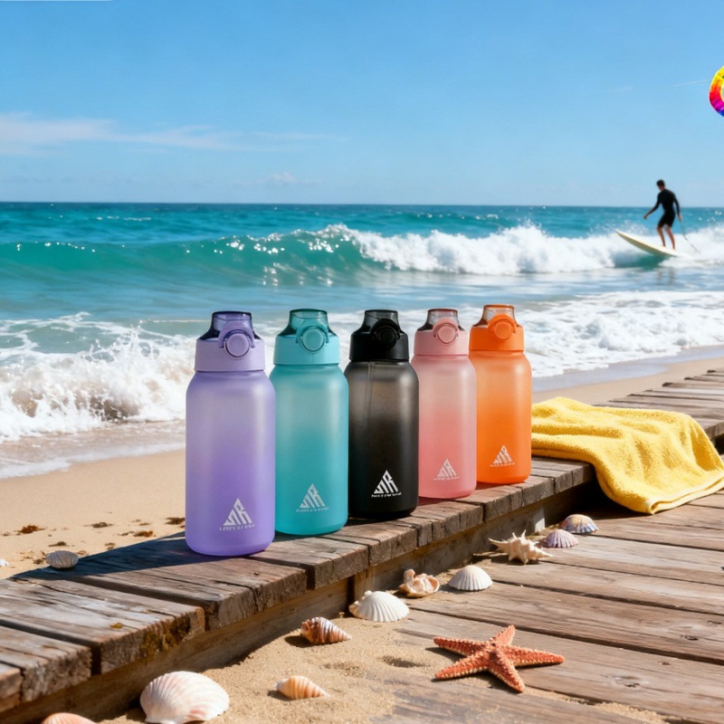 1L Water Bottle with Flavor Infusers and Straw