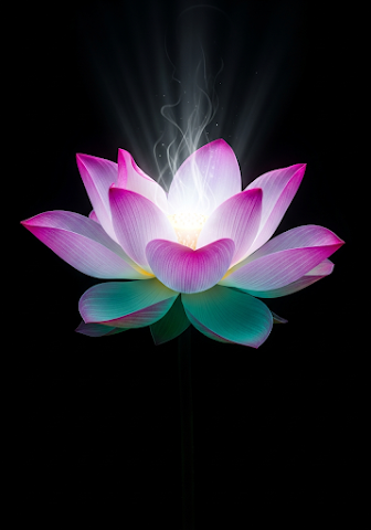 Glowing Pink Blue Lotus Flower