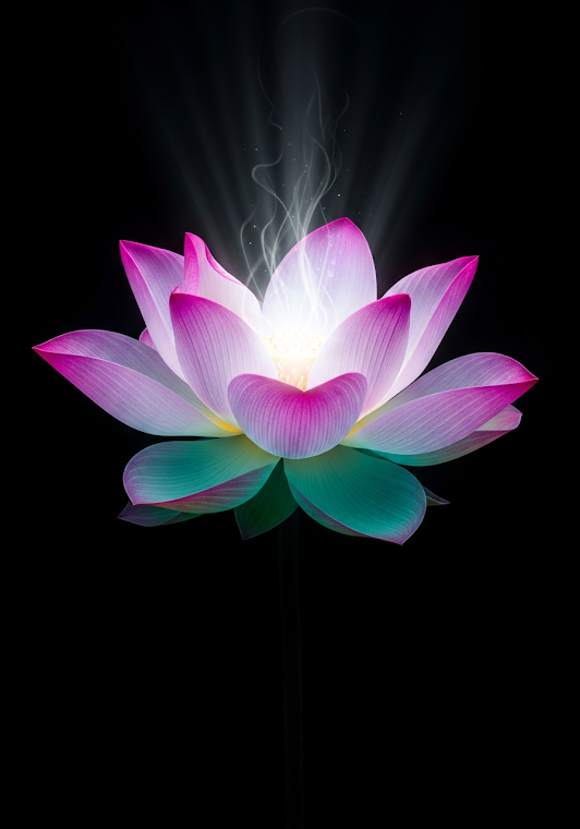 Glowing Pink Blue Lotus Flower