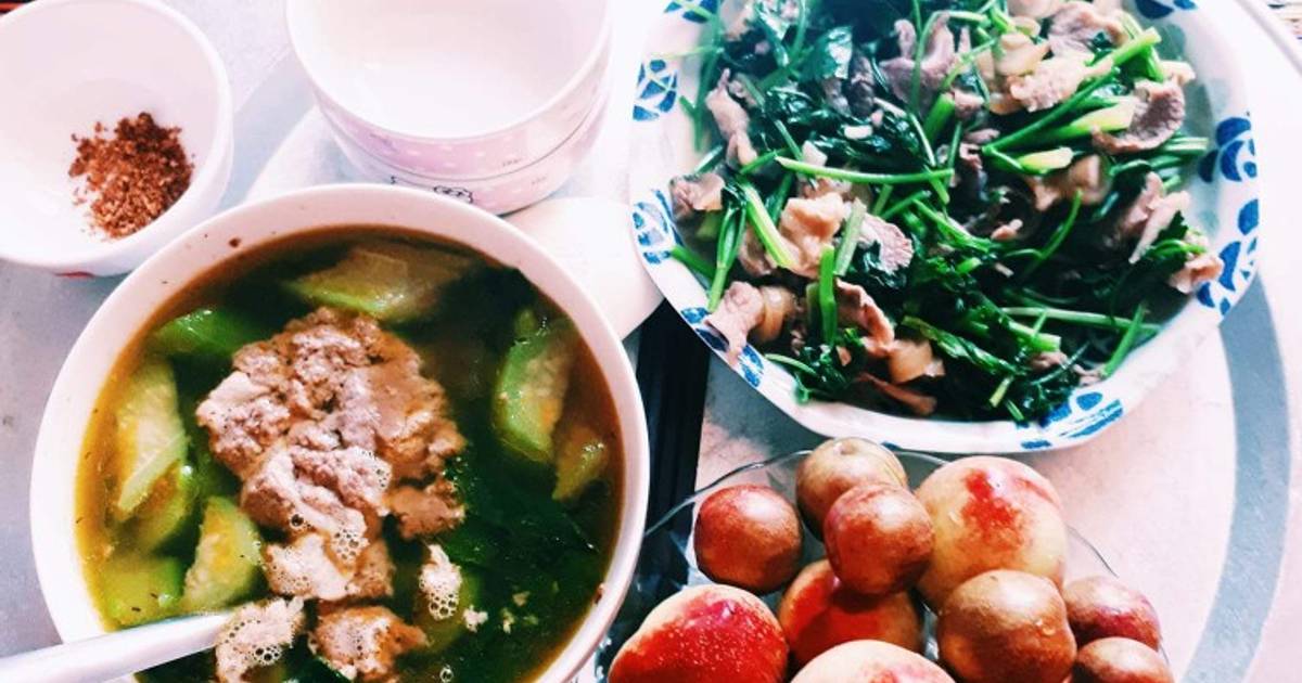 Canh cua nấu mướp