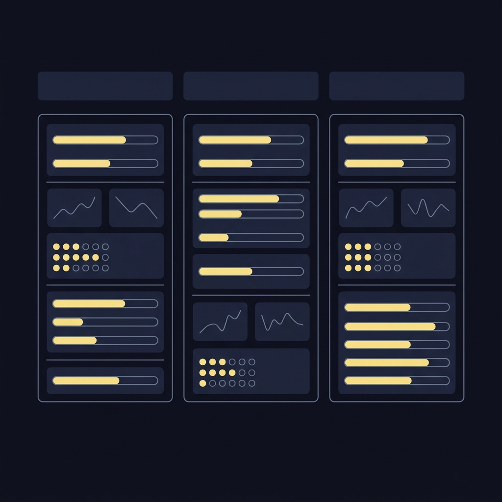 Minimalist 2D vector spreadsheet dashboard with three columns showing baseline probability pull probability and adjusted puck-line cover probability represented by header chips progress bars and sparklines on a Funded Plays dark background Why Empty-Net Goals Matter for Puck Lines