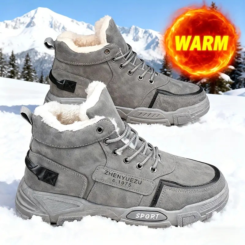 Insulated men's winter boots, high shaft