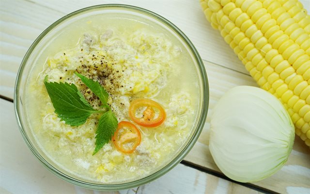 Súp Bắp Xay Thịt Băm