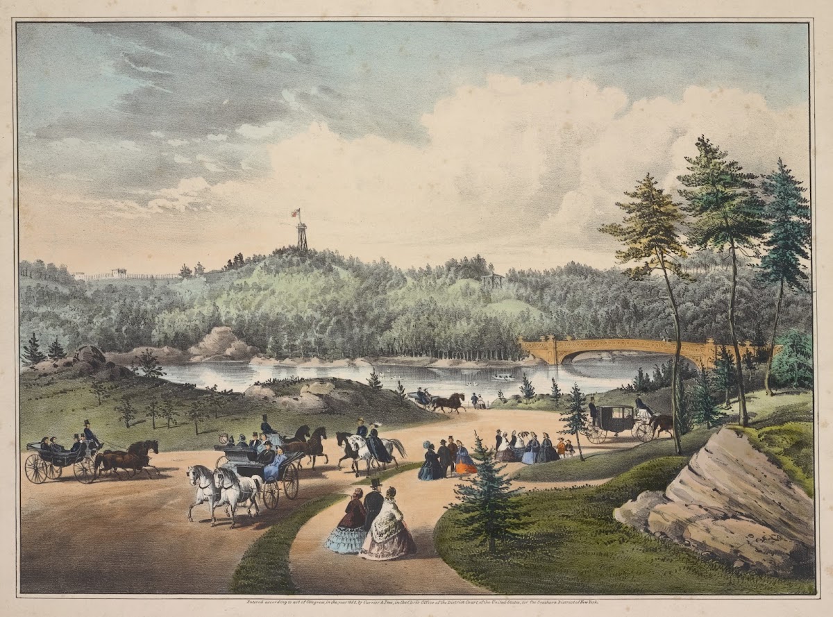 Central Park the lake New York 1862