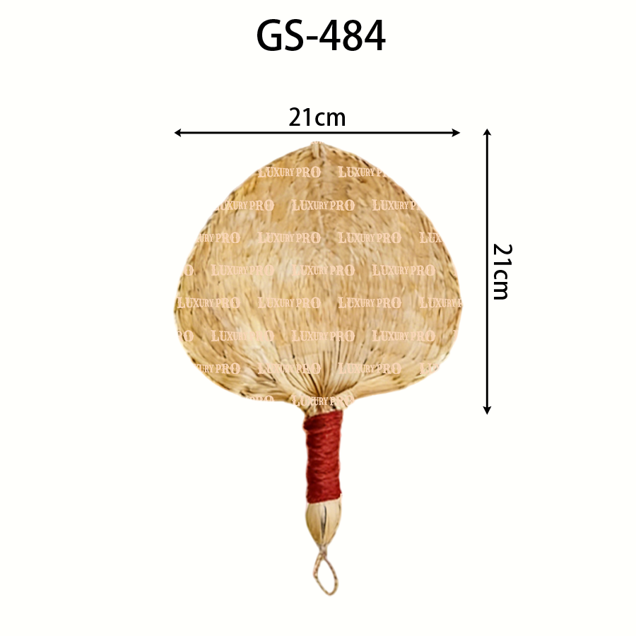 Hand-Embroidered Palm Leaf Fan - GS-484