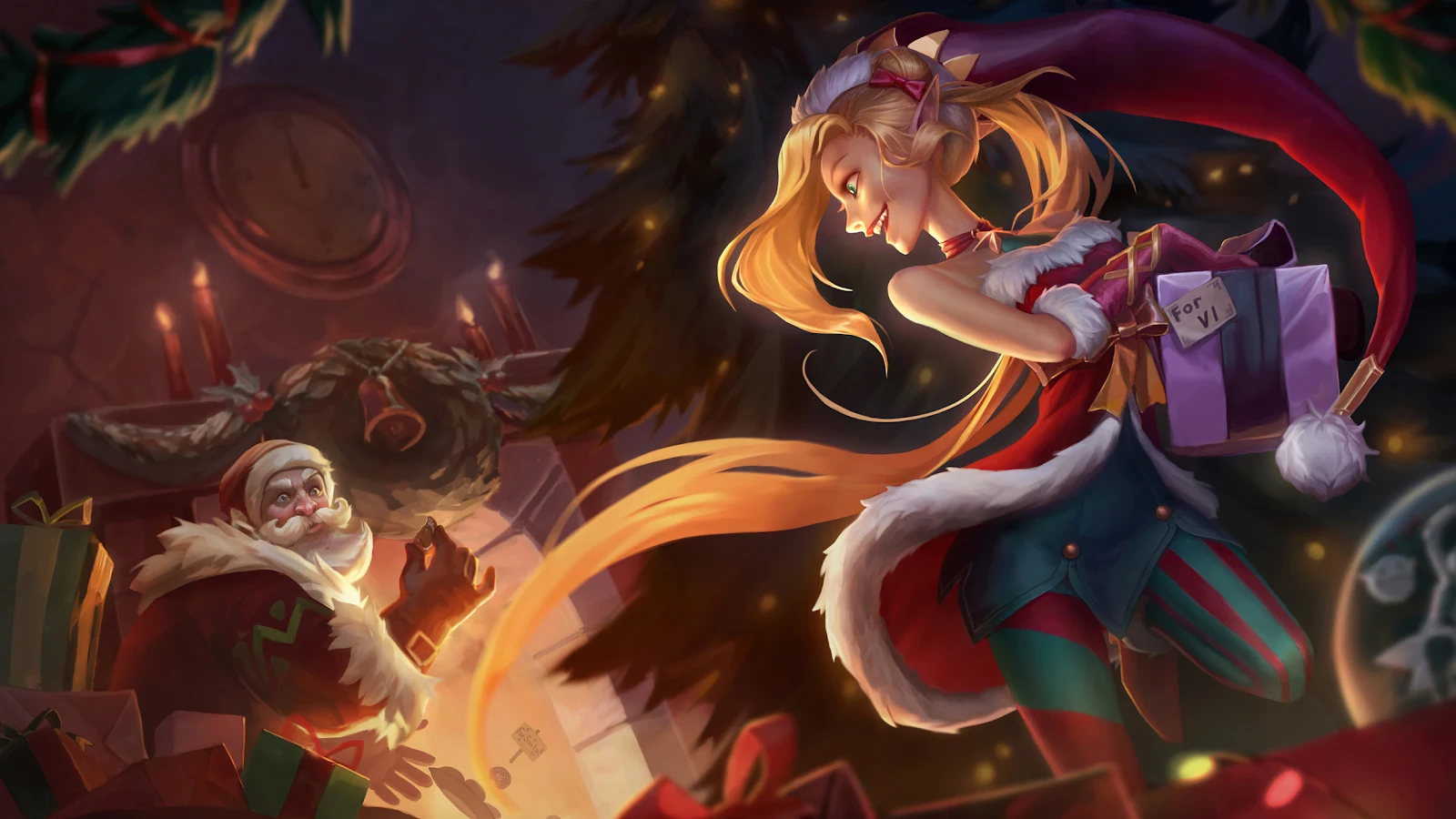 LOL League of Legends Runaway Loli Jinx Jinx Christmas Trick or Treat 4K (2304x1296) 4K,Desktop, iPhone HD Wallpaper Background