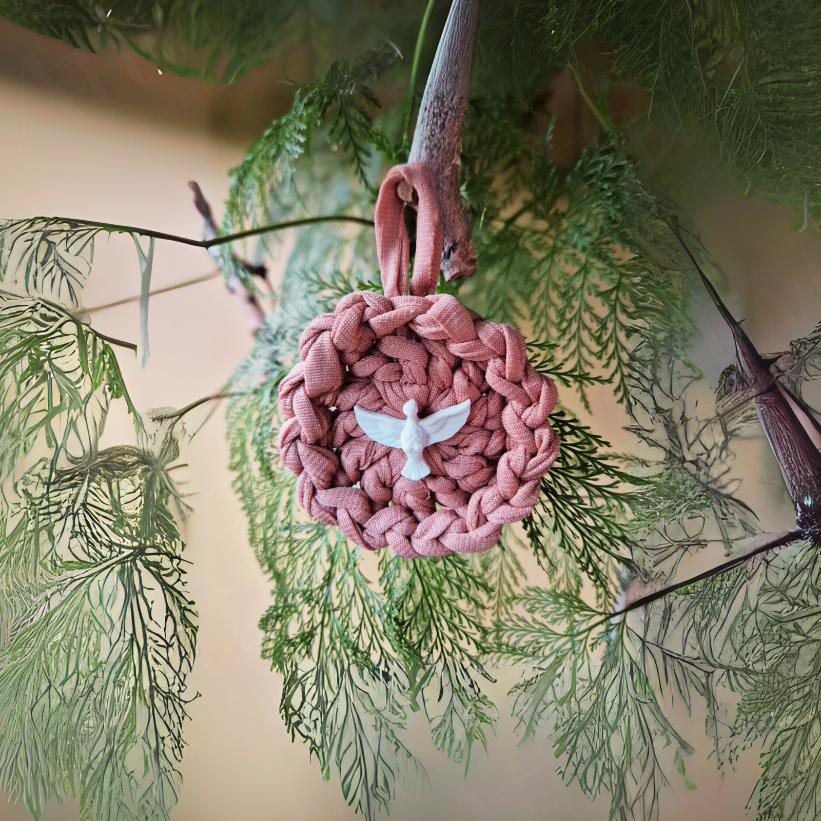 Chaveiro Espírito Santo em Crochê