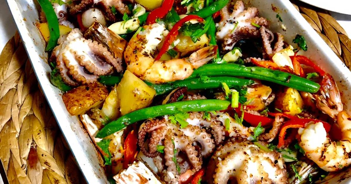 Bạch tuộc nướng rau củ 🥔 🌶 🦐 🐙