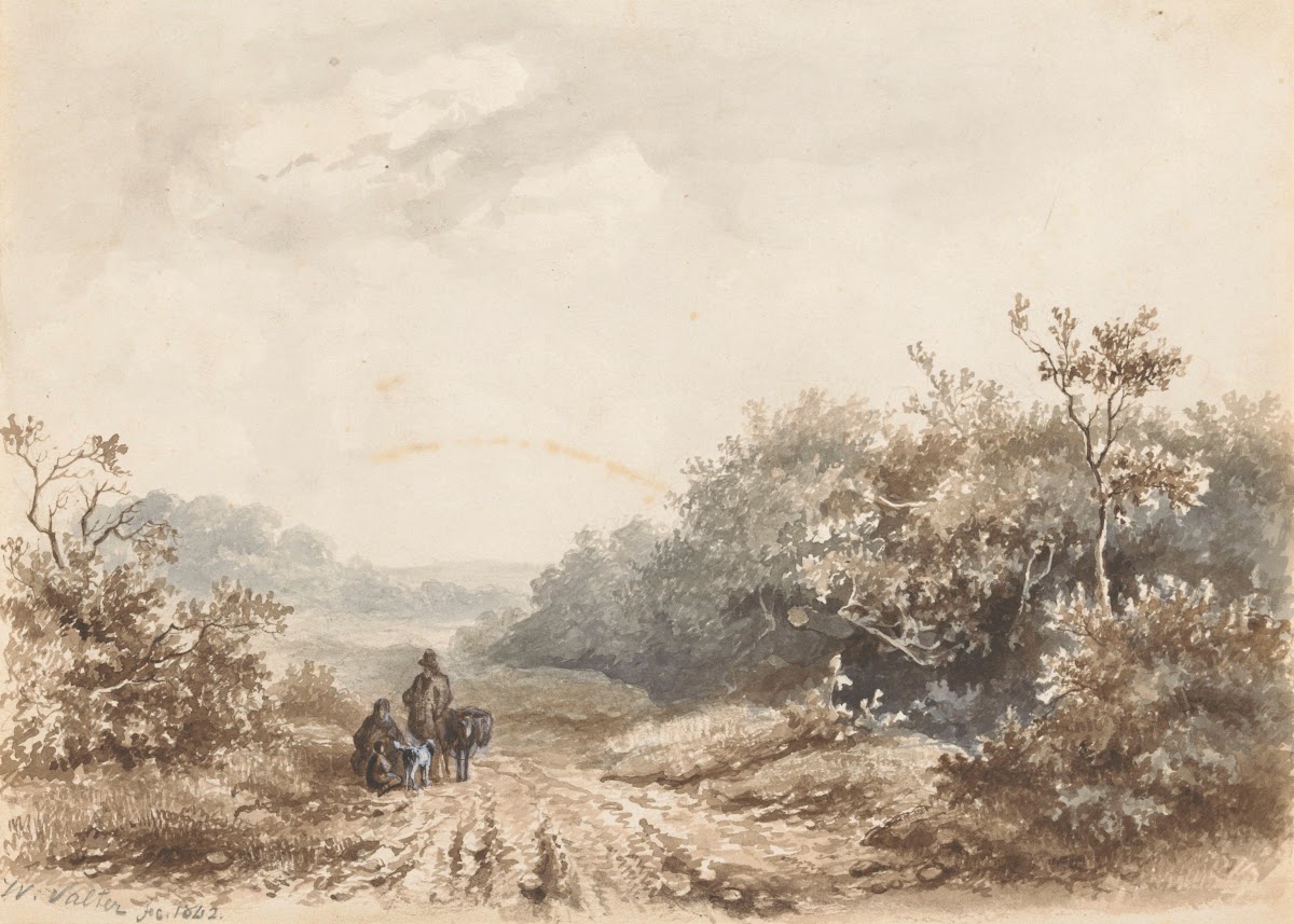 Landschap met een familie een schaap en een hond 1842