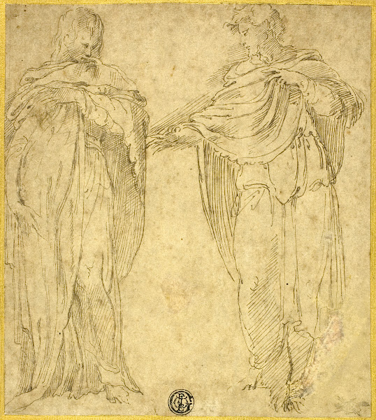 Two Standing Draped Figure 1540 60