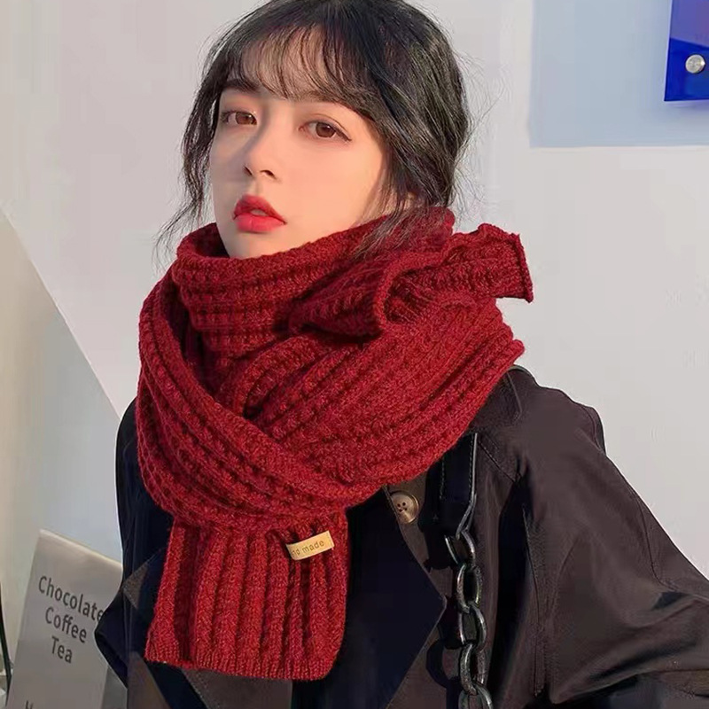 Warm knitted scarf for winter
