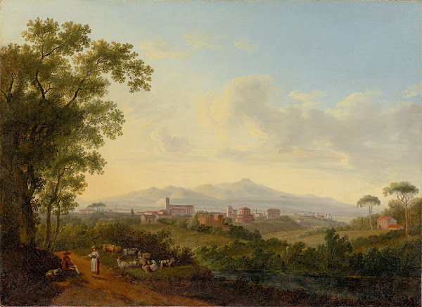 Blick auf die Kirchen S Agnese fuori le mura und S Costanza in Rom 1783