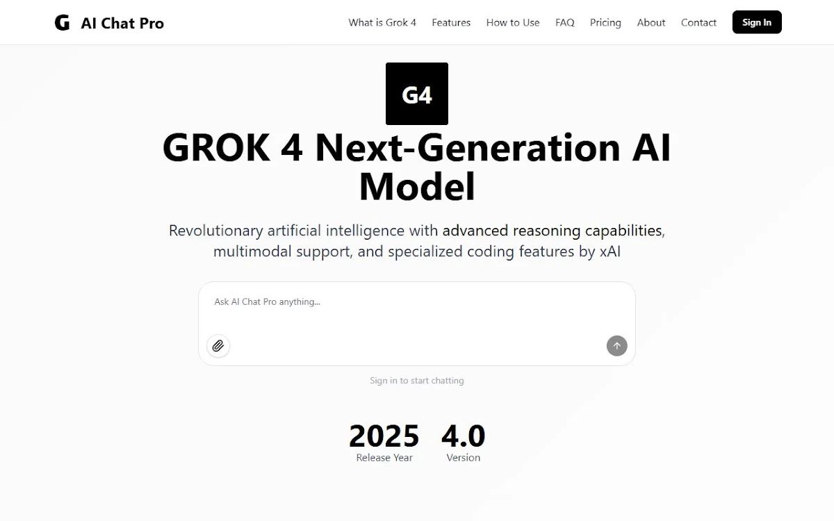 Captura de Grok 4 - Next-Generation AI Model by xAI