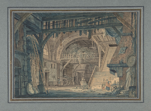 Stage Set Design of an Ancient Roman Ruin being Converted into a Barn