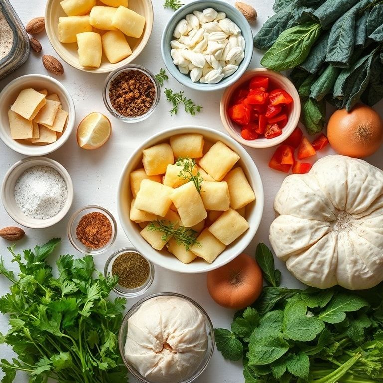 Ingredients for Creamy Vegetarian Gnocchi Soup Recipe for Easy Weeknight Dinner – Quick & Comforting