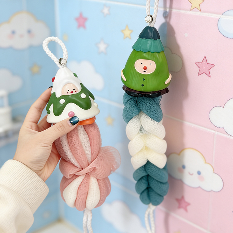 Bath sponge set with hanger, plastic