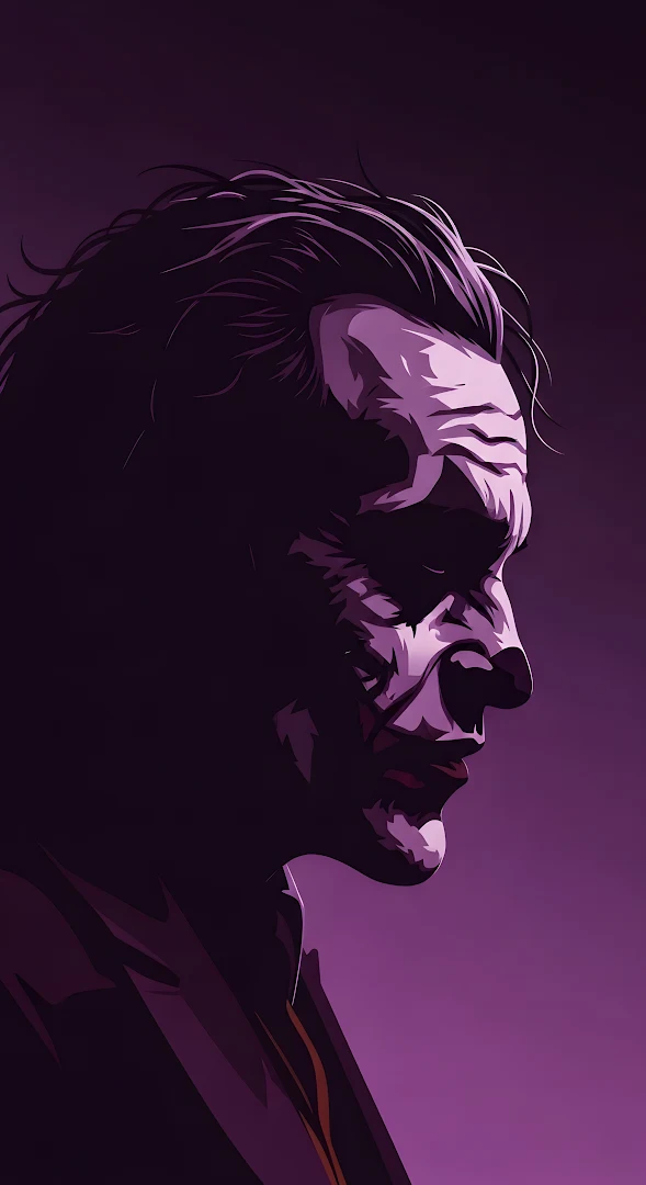 Dramatic Purple Vector Profile of a Sinister Figure