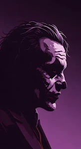 Dramatic Purple Vector Profile of a Sinister Figure