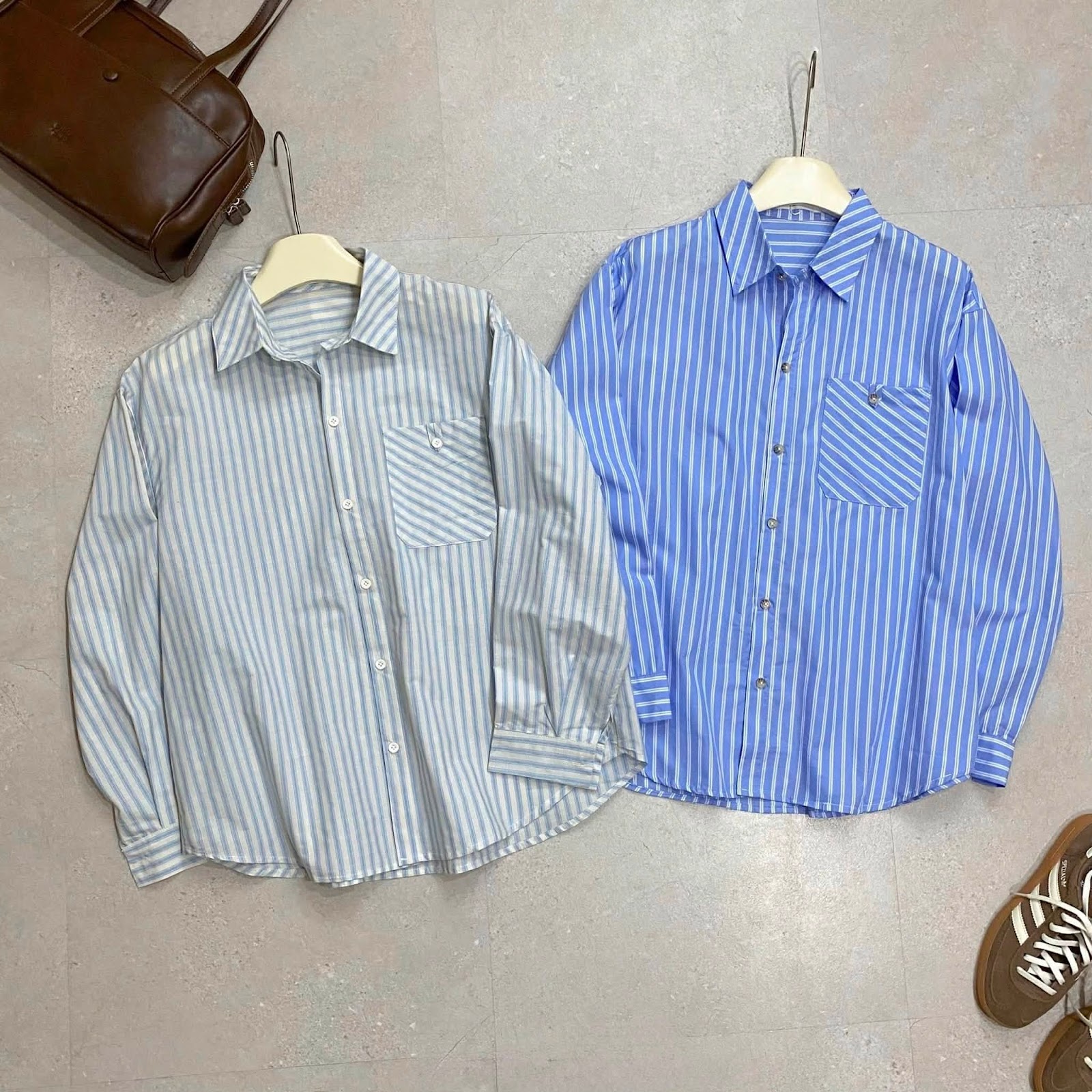 Áo sơ mi dài tay sọc túi vuông nút XONXEN SHOP A802 – Image 2