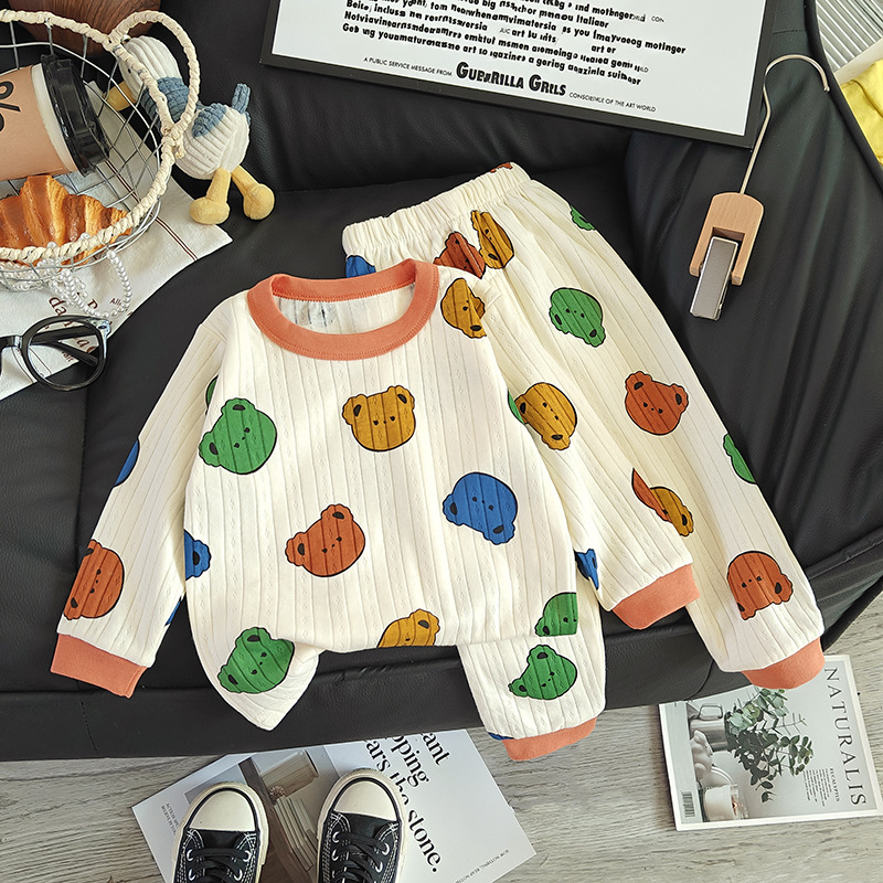 Kids' Pajama Set, Cotton, Jacquard Pattern