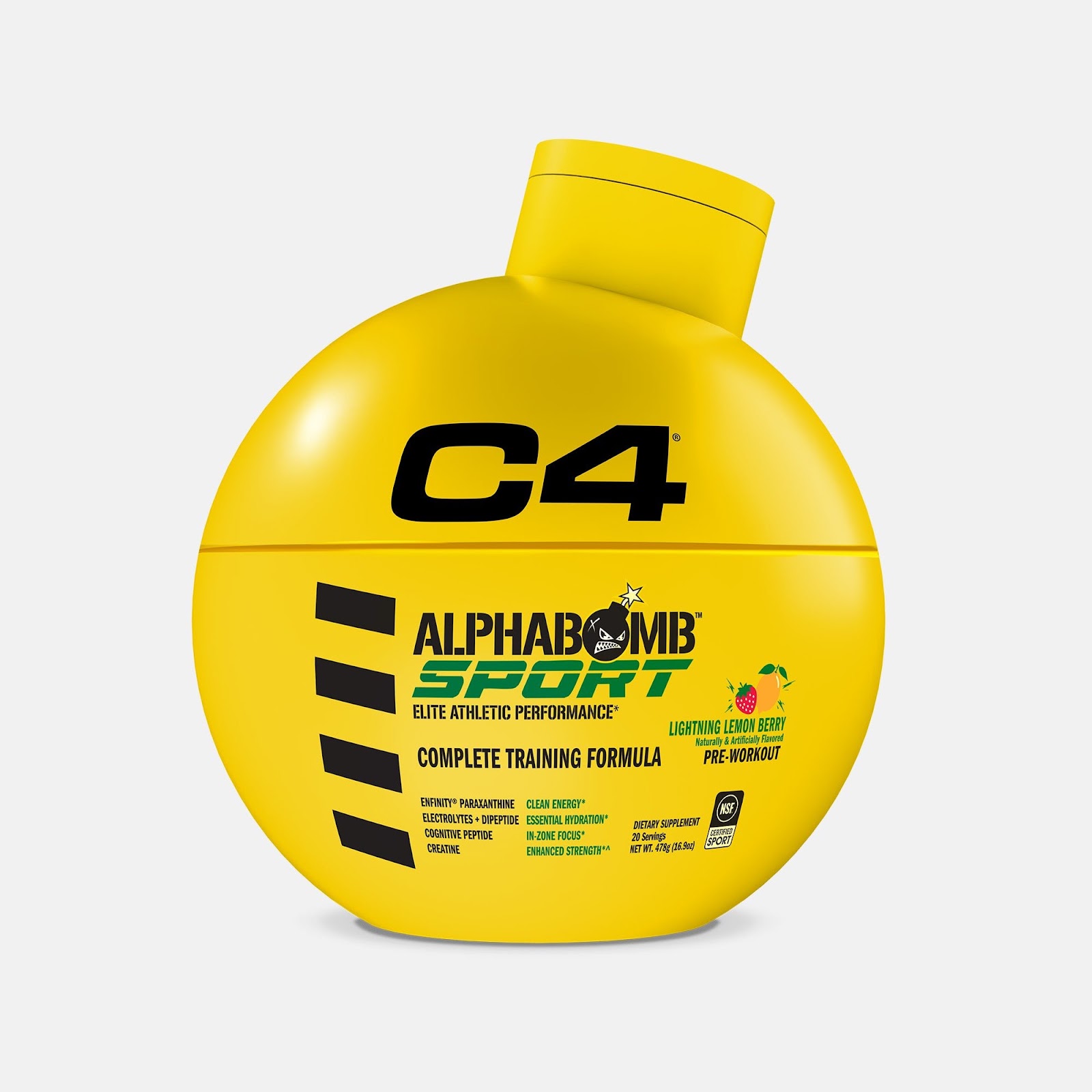 AlphaBomb Sport — Lightning Lemon Berry, 20 Servings