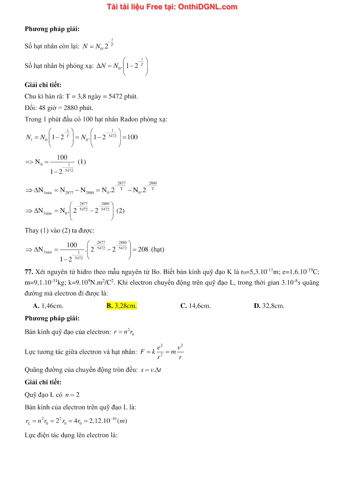 300 bài tập môn Vật Lý - Ôn thi ĐGNL ĐHQG TPHCM Phần 10