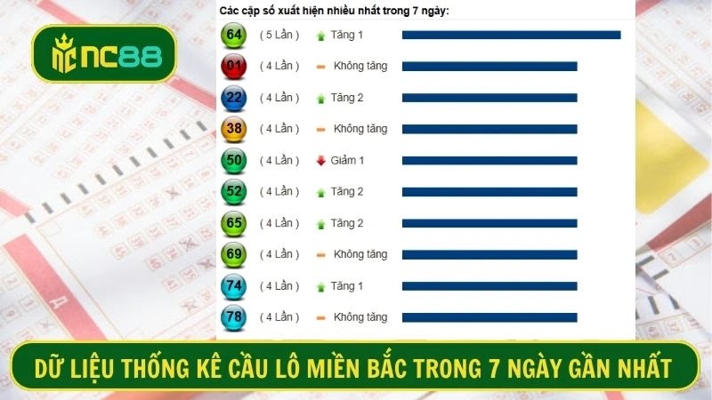 Dữ liệu thống kê cầu lô miền Bắc trong 7 ngày gần nhất 