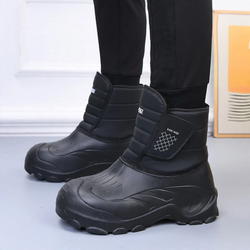 Winter snow boots for men, lined, short