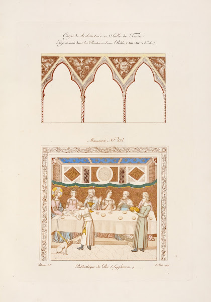 Corps darchitecture et salle de Festin représentés dans le peintures dun bible X