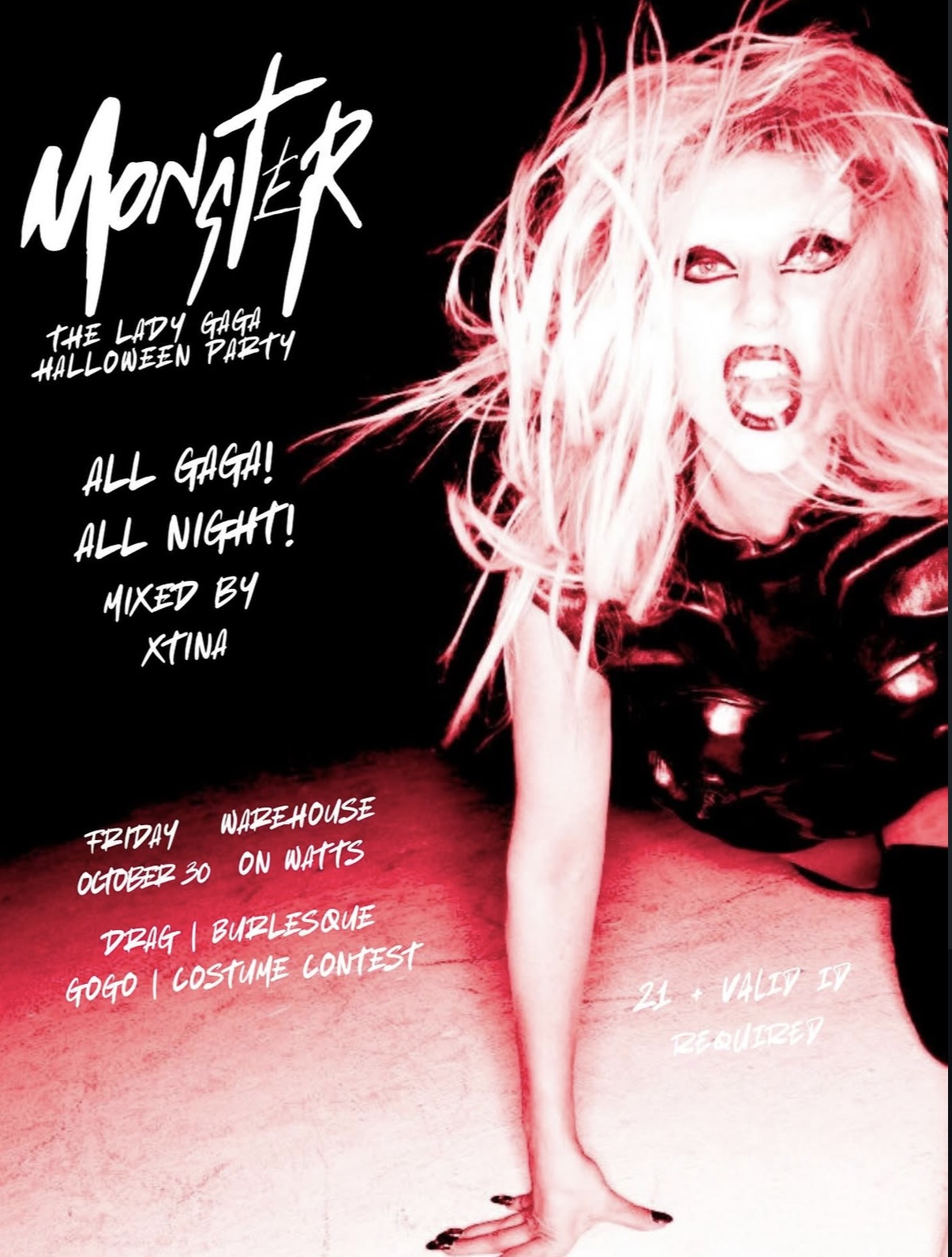 Flyer for Monster: The Lady Gaga Halloween Party