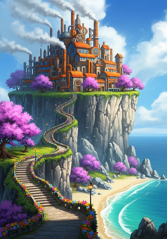 Cliffside Steampunk Oasis
