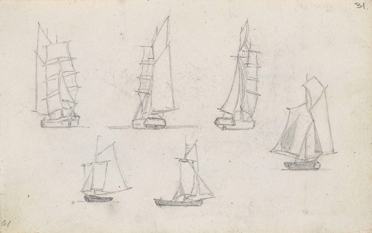 Studier av seilskip 1875