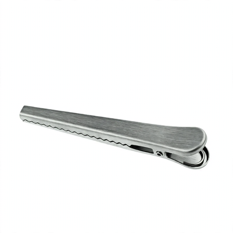 Stainless steel closure clip for bags