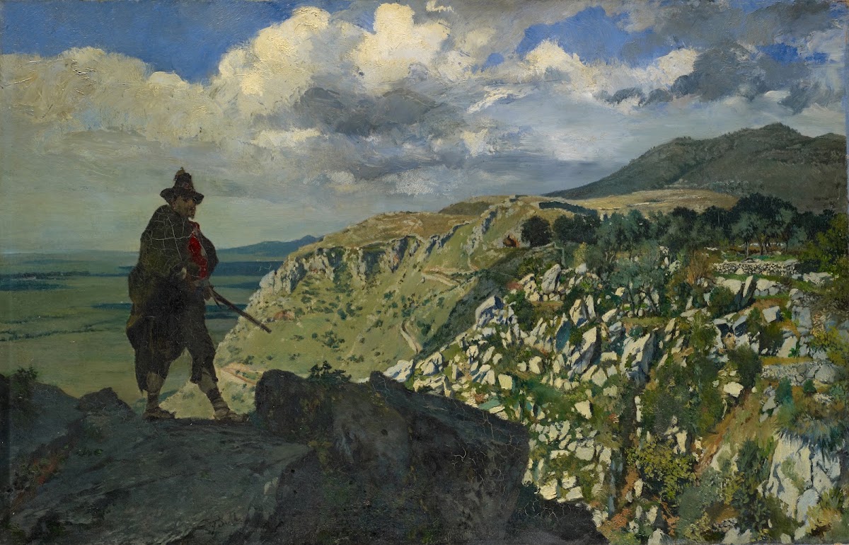 Brigand Standing Guard in the Mountains 1879